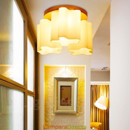 Lámparas de techo empotradas modernas y contemporáneas de 3 luces con pantalla de vidrio Lámparas de techo empotradas modernas y contemporáneas de 3 luces con pantalla de vidrio