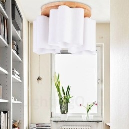 Lámparas de techo empotradas modernas y contemporáneas de 3 luces con pantalla de vidrio