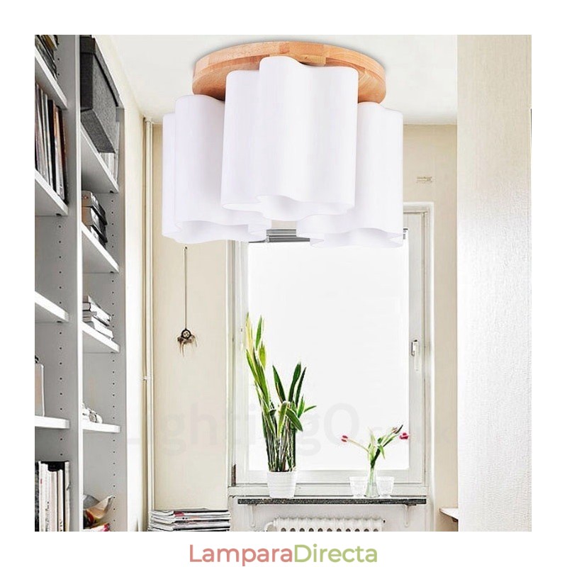 Lámparas de techo empotradas modernas y contemporáneas de 3 luces con pantalla de vidrio