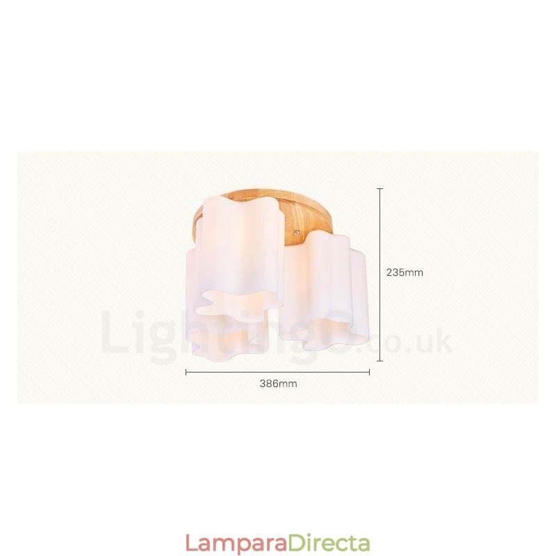 Lámparas de techo empotradas modernas y contemporáneas de 3 luces con pantalla de vidrio