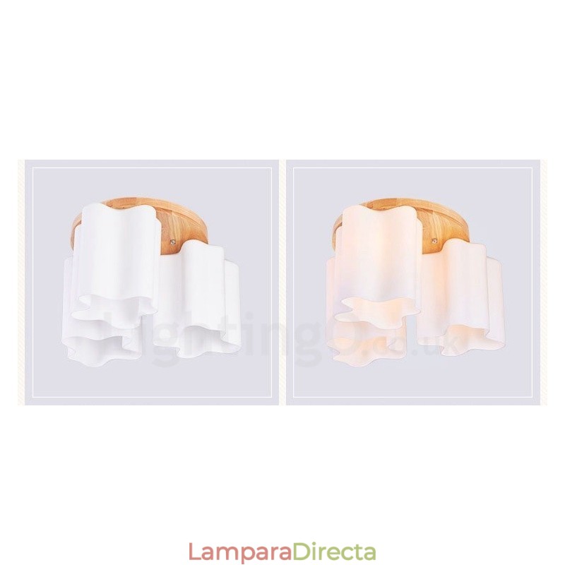 Lámparas de techo empotradas modernas y contemporáneas de 3 luces con pantalla de vidrio