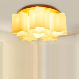 Lámparas de techo empotradas modernas y contemporáneas de 6 luces con pantalla de vidrio