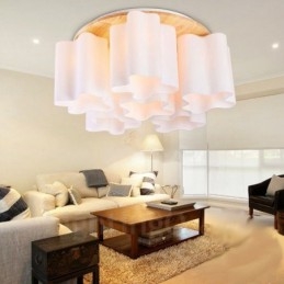 Lámparas de techo empotradas modernas y contemporáneas de 6 luces con pantalla de vidrio