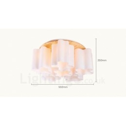 Lámparas de techo empotradas modernas y contemporáneas de 6 luces con pantalla de vidrio