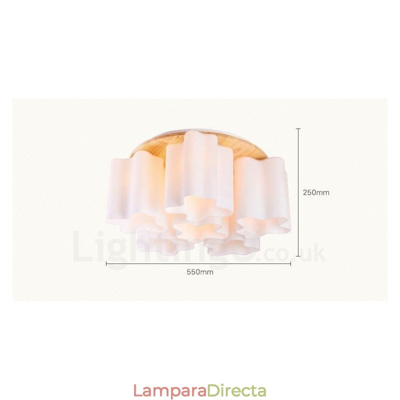 Lámparas de techo empotradas modernas y contemporáneas de 6 luces con pantalla de vidrio