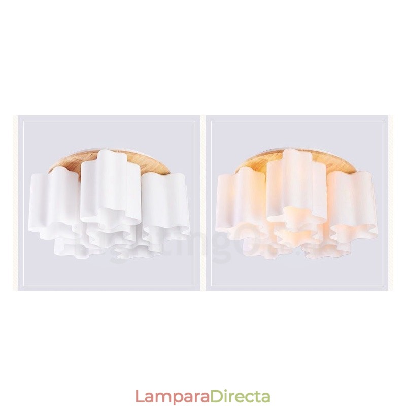 Lámparas de techo empotradas modernas y contemporáneas de 6 luces con pantalla de vidrio