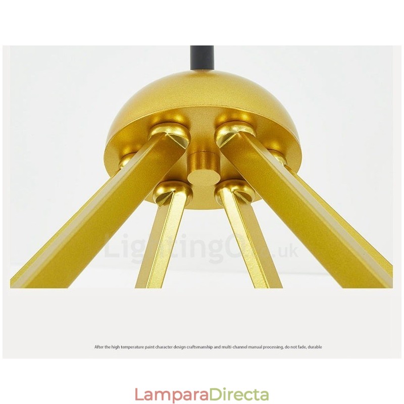 Lámpara de techo de estilo nórdico contemporáneo moderno de 6 luces con pantalla de cristal en forma de bola en blanco y negro