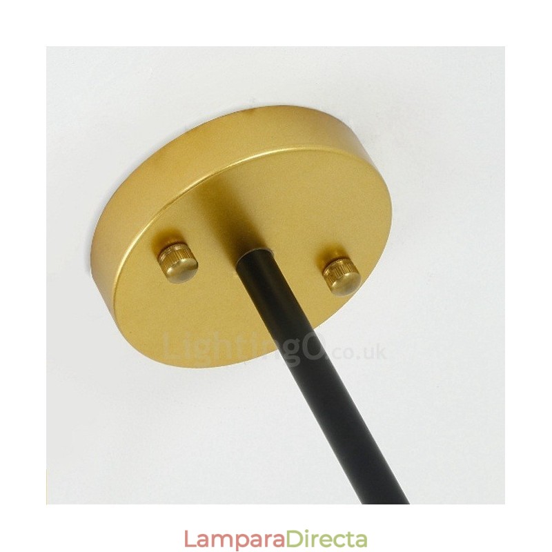 Lámpara de techo de estilo nórdico contemporáneo moderno de 6 luces con pantalla de cristal en forma de bola en blanco y negro