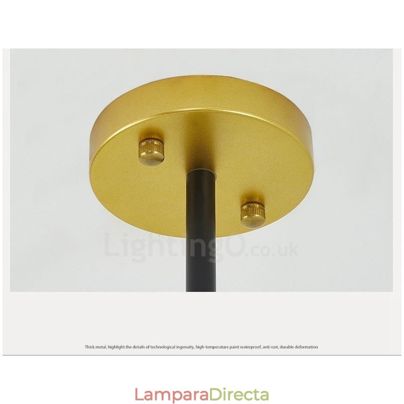 Lámpara de techo de estilo nórdico contemporáneo moderno de 6 luces con pantalla de cristal en forma de bola en blanco y negro