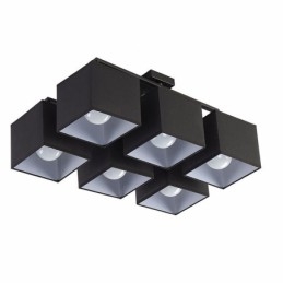 Lámparas de techo empotradas modernas y contemporáneas de 6 luces negras con pantalla de tela