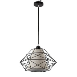 Lámpara colgante retro vintage de hierro negro con pantallas de tela, 1 luz