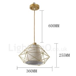 Lámpara colgante retro vintage de hierro negro con pantallas de tela, 1 luz