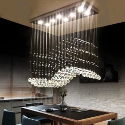 Lámpara colgante de techo de cristal moderna, lámparas de araña para interiores, accesorios de iluminación