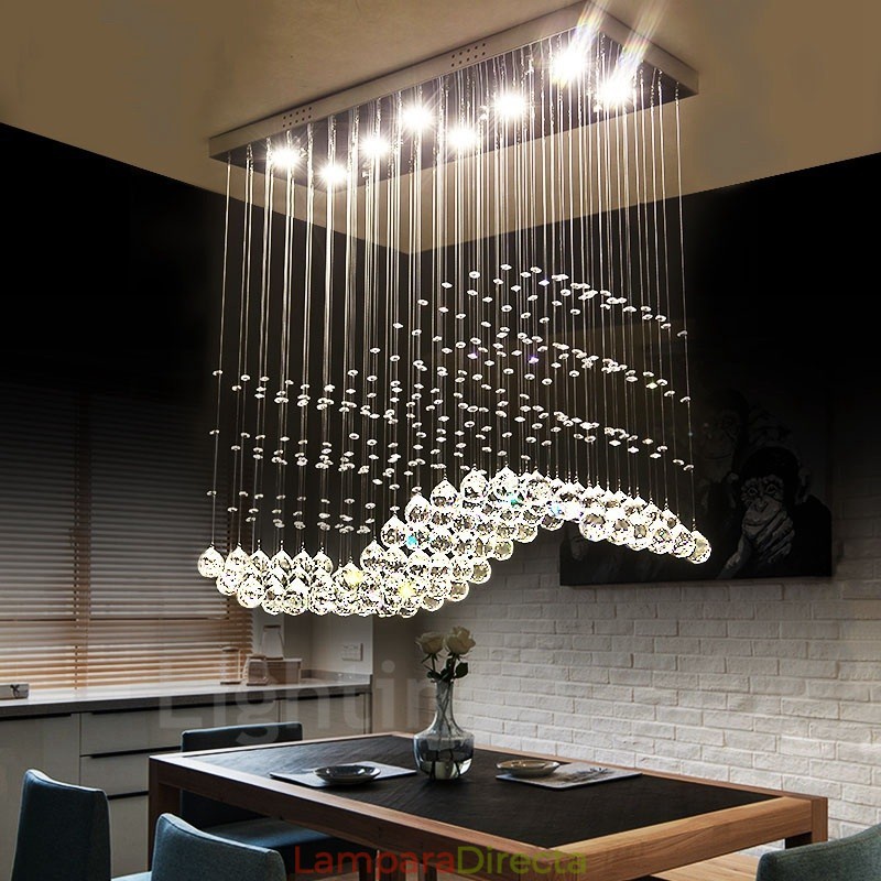 Lámpara colgante de techo de cristal moderna, lámparas de araña para interiores, accesorios de iluminación