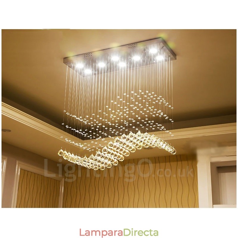 Lámpara colgante de techo de cristal moderna, lámparas de araña para interiores, accesorios de iluminación