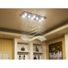 Lámpara colgante de techo de cristal moderna, lámparas de araña para interiores, accesorios de iluminación