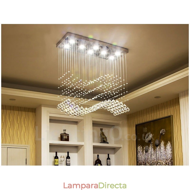 Lámpara colgante de techo de cristal moderna, lámparas de araña para interiores, accesorios de iluminación
