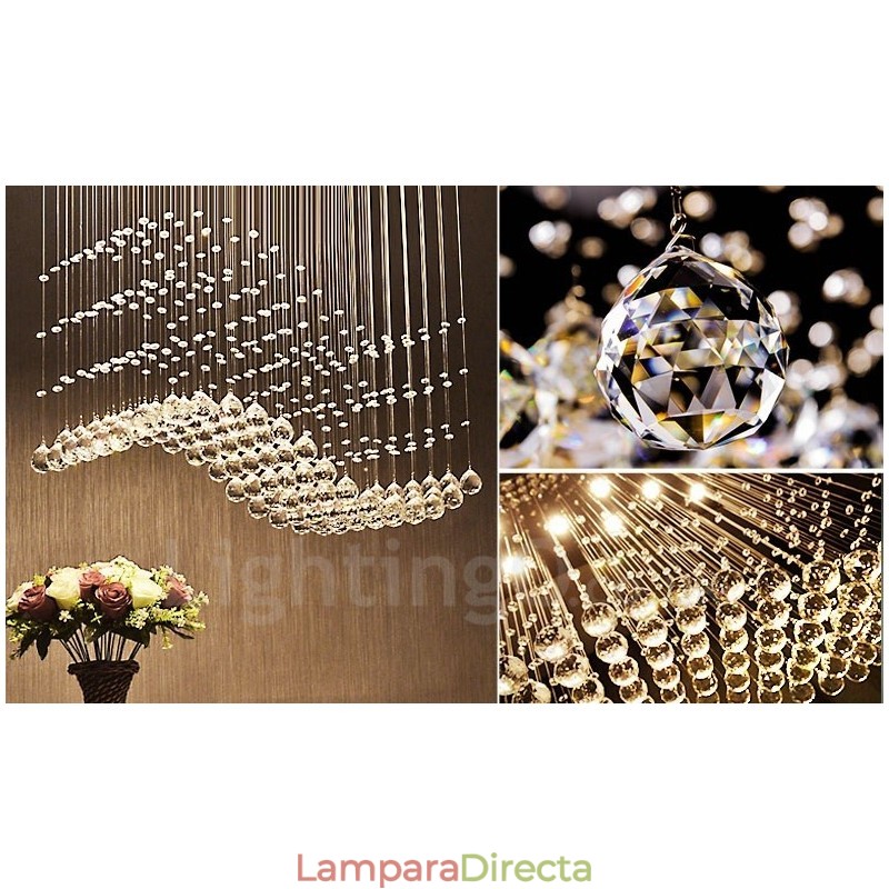 Lámpara colgante de techo de cristal moderna, lámparas de araña para interiores, accesorios de iluminación