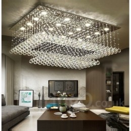 Lámpara colgante de techo de cristal moderna, lámparas de araña para interiores, accesorios de iluminación