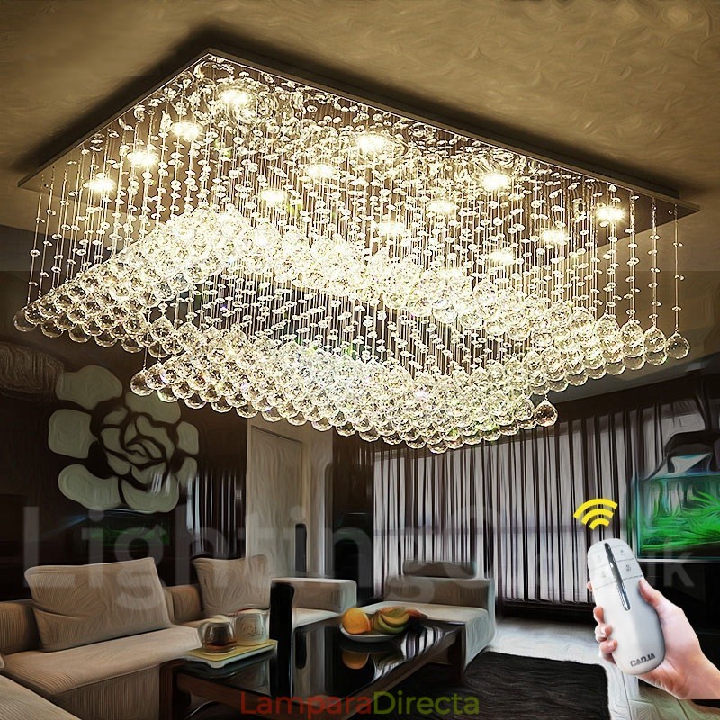 Lámpara colgante de techo de cristal moderna, lámparas de araña para interiores, accesorios de iluminación