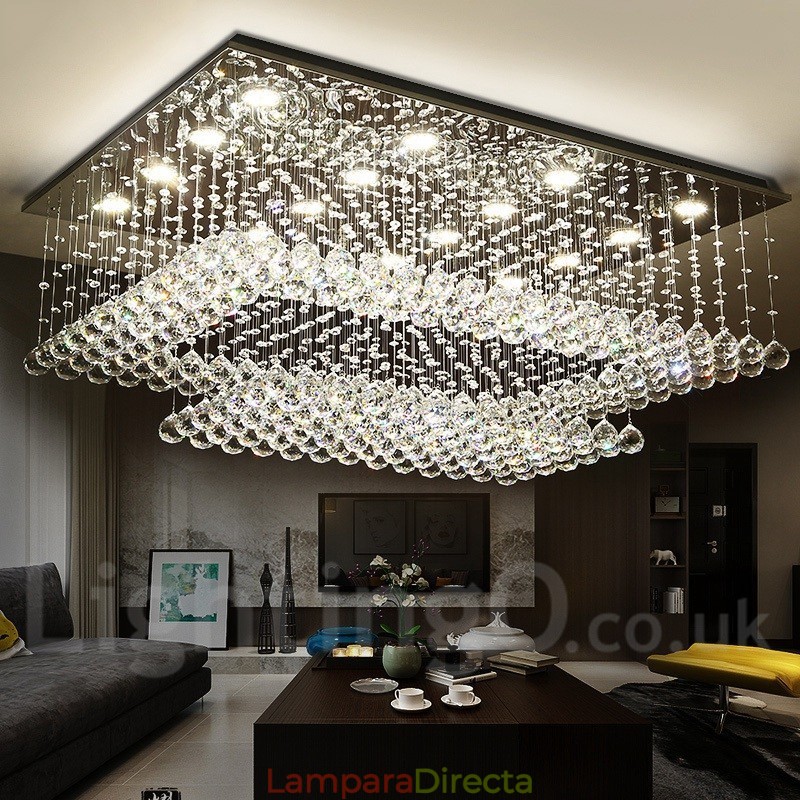 Lámpara colgante de techo de cristal moderna, lámparas de araña para interiores, accesorios de iluminación