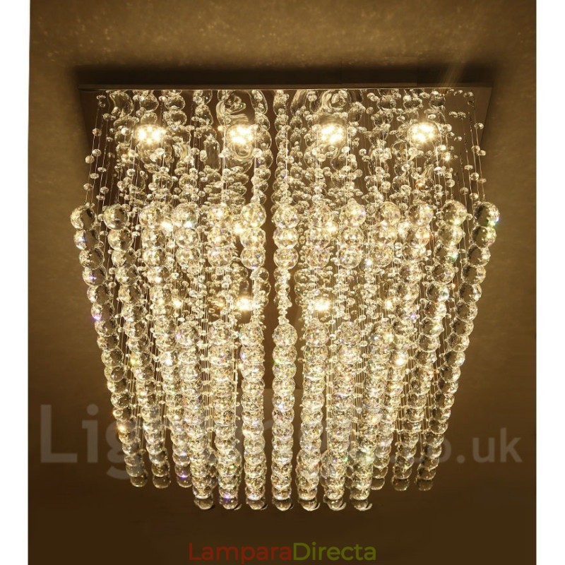 Lámpara colgante de techo de cristal moderna, lámparas de araña para interiores, accesorios de iluminación