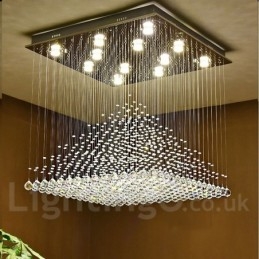 Lámpara colgante de techo de cristal moderna, lámpara de araña para interiores, accesorio de iluminación