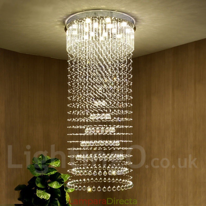 Lámpara colgante de techo de cristal moderna, lámparas de araña para interiores, accesorios de iluminación
