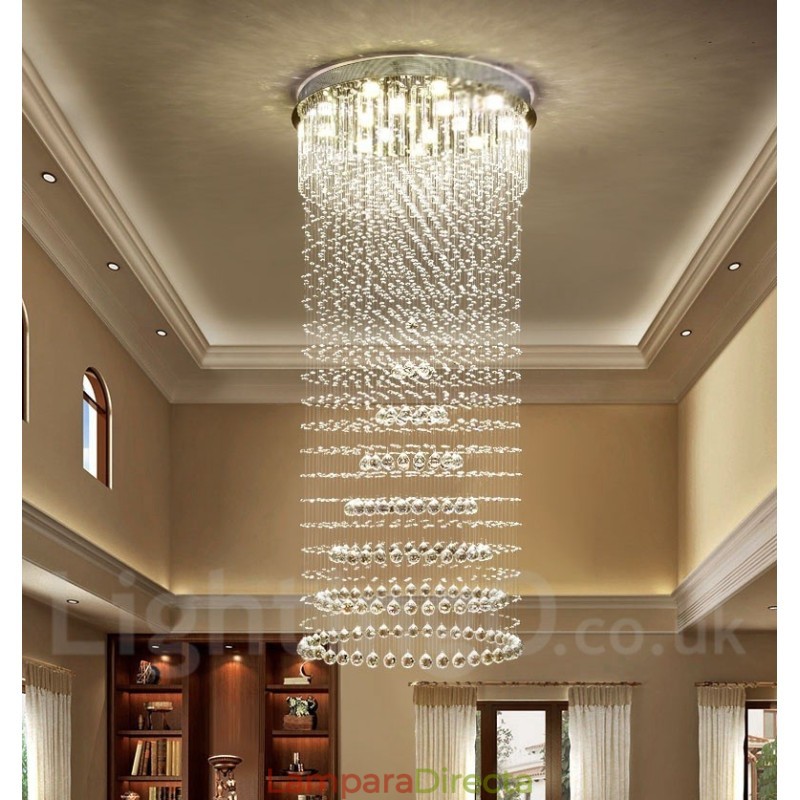 Lámpara colgante de techo de cristal moderna, lámparas de araña para interiores, accesorios de iluminación