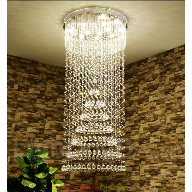 Lámpara colgante de techo de cristal moderna, lámparas de araña para interiores, accesorios de iluminación