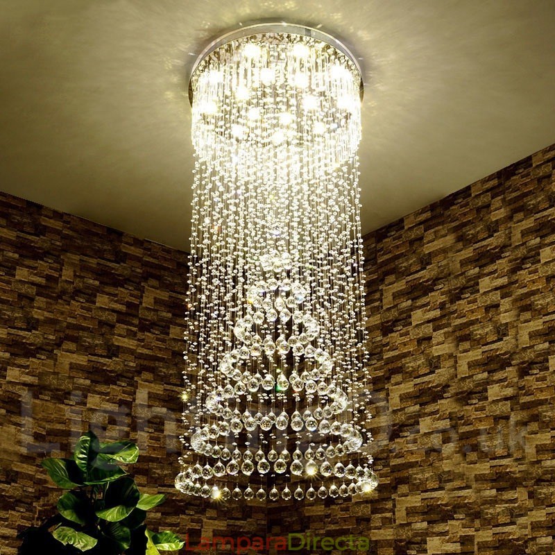 Lámpara colgante de techo de cristal moderna, lámparas de araña para interiores, accesorios de iluminación
