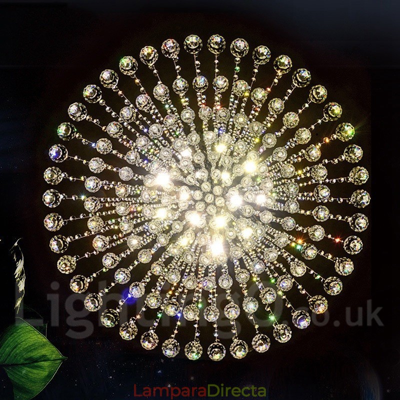 Lámpara colgante de techo de cristal moderna, lámparas de araña para interiores, accesorios de iluminación