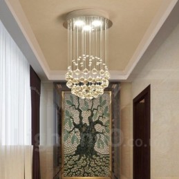 Lámpara colgante de techo de cristal moderna de 3 luces para interiores, lámparas de araña, accesorios de iluminación