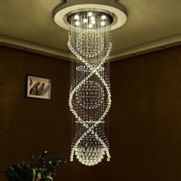 Lámpara colgante de techo de cristal moderna de 5 metros de longitud extra para interiores, lámparas de araña, accesorios de iluminación