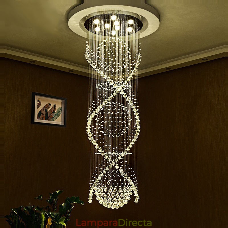Lámpara colgante de techo de cristal moderna de 5 metros de longitud extra para interiores, lámparas de araña, accesorios de iluminación