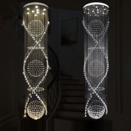 Lámpara colgante de techo de cristal moderna de 5 metros de longitud extra para interiores, lámparas de araña, accesorios de iluminación