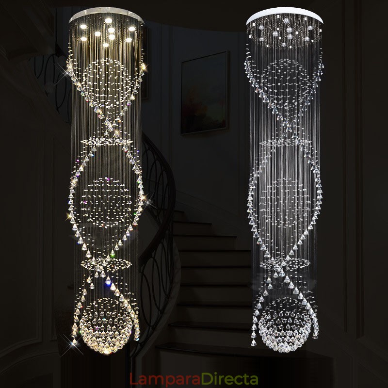 Lámpara colgante de techo de cristal moderna de 5 metros de longitud extra para interiores, lámparas de araña, accesorios de iluminación