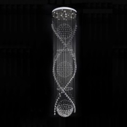 Lámpara colgante de techo de cristal moderna de 5 metros de longitud extra para interiores, lámparas de araña, accesorios de iluminación