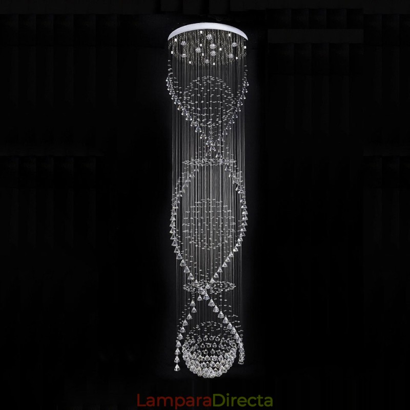 Lámpara colgante de techo de cristal moderna de 5 metros de longitud extra para interiores, lámparas de araña, accesorios de iluminación