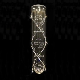 Lámpara colgante de techo de cristal moderna de 5 metros de longitud extra para interiores, lámparas de araña, accesorios de iluminación