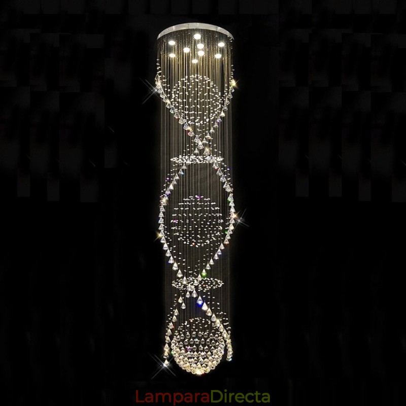 Lámpara colgante de techo de cristal moderna de 5 metros de longitud extra para interiores, lámparas de araña, accesorios de iluminación