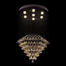 Lámpara colgante de techo de cristal moderna de 7 luces para interiores, lámparas de araña, accesorios de iluminación