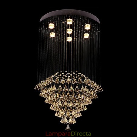 Lámpara colgante de techo de cristal moderna de 7 luces para interiores, lámparas de araña, accesorios de iluminación Lámpara colgante de techo de cristal moderna de 7 luces para interiores, lámparas de araña, accesorios de iluminación