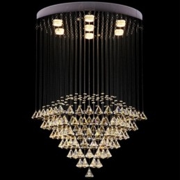 Lámpara colgante de techo de cristal moderna de 7 luces para interiores, lámparas de araña, accesorios de iluminación