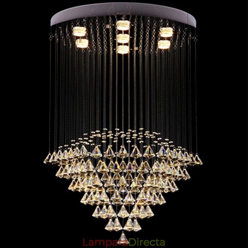 Lámpara colgante de techo de cristal moderna de 7 luces para interiores, lámparas de araña, accesorios de iluminación