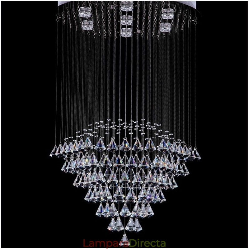 Lámpara colgante de techo de cristal moderna de 7 luces para interiores, lámparas de araña, accesorios de iluminación