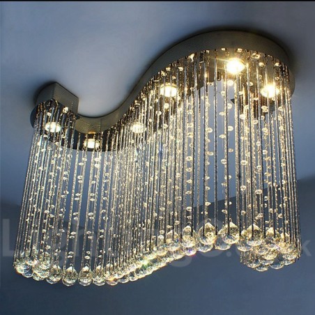 Lámpara colgante de techo de cristal moderna de 6 luces para interiores, lámparas de araña, accesorios de iluminación Lámpara colgante de techo de cristal moderna de 6 luces para interiores, lámparas de araña, accesorios de iluminación