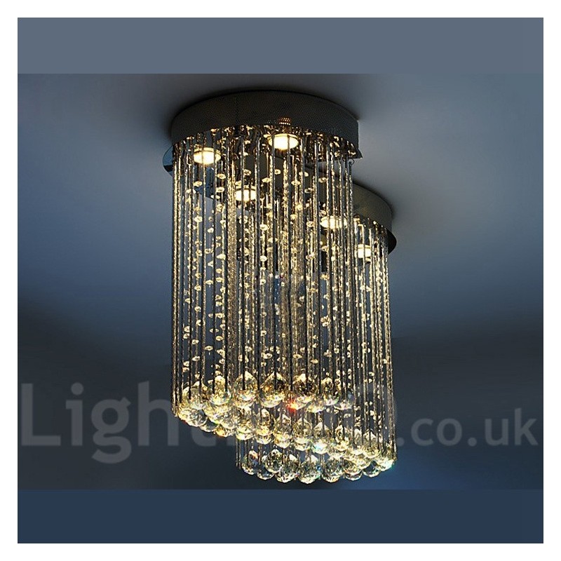 Lámpara colgante de techo de cristal moderna de 6 luces para interiores, lámparas de araña, accesorios de iluminación