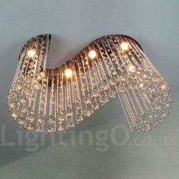 Lámpara colgante de techo de cristal moderna de 6 luces para interiores, lámparas de araña, accesorios de iluminación