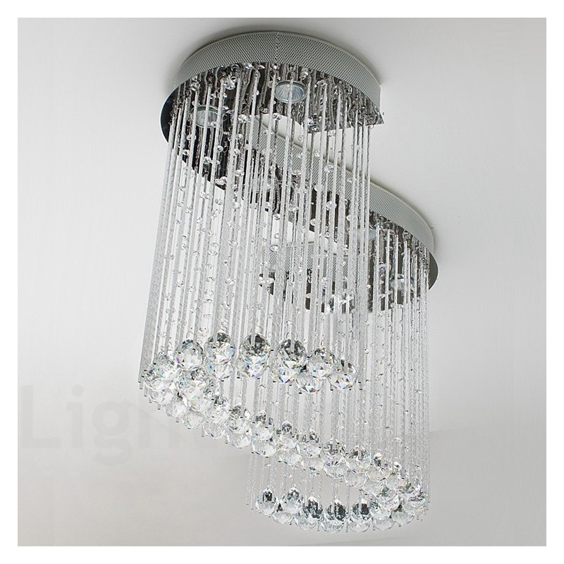 Lámpara colgante de techo de cristal moderna de 6 luces para interiores, lámparas de araña, accesorios de iluminación